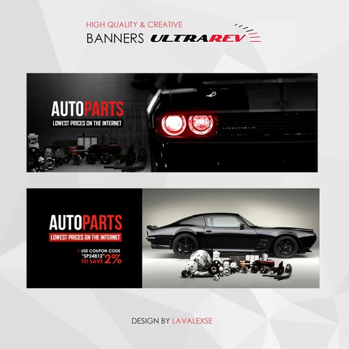 Home page banner design for automotive aftermarket parts store | Banner