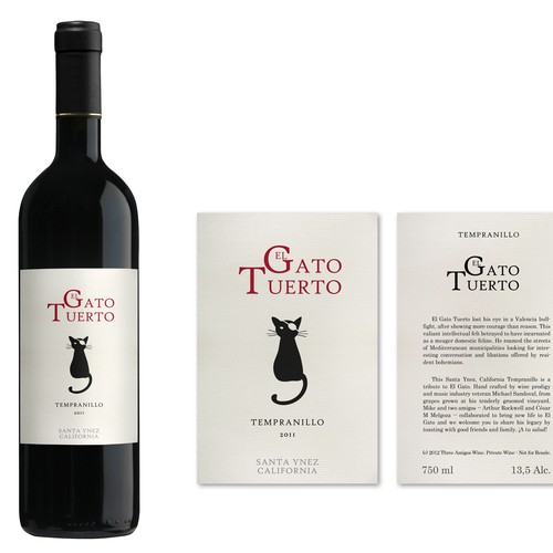 Wine Label - El Gato Tuerto Design by virunga