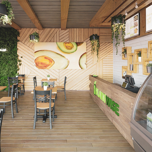 3D Rendering Concept Design for Healthy Restaurant Design by Artifictial