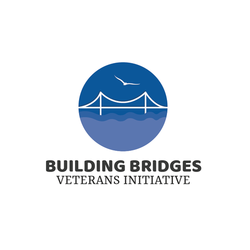 Building Bridges logo that expresses our service of veterans in a positive a celebratory way. Design by Shaktisinh