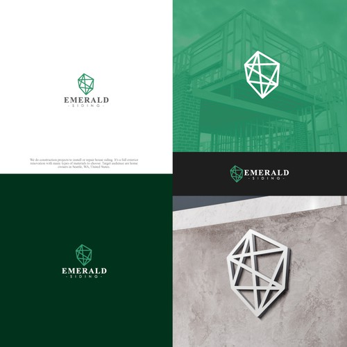 Design a trustworthy logo for construction business 'Emerald Siding' Design by Jose.o89