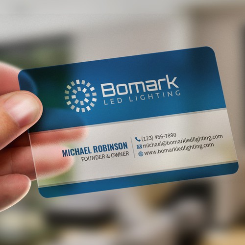design business card for new LED Lighting distributor | Business card