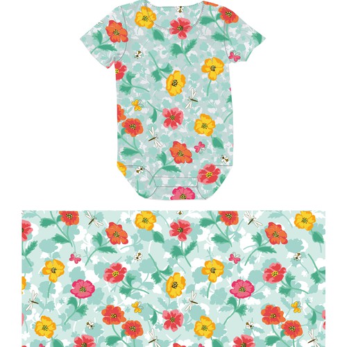 Illustrations to print onto a baby clothing- onesie, nursing cover, headbands, leggings..etc Design by rafapi