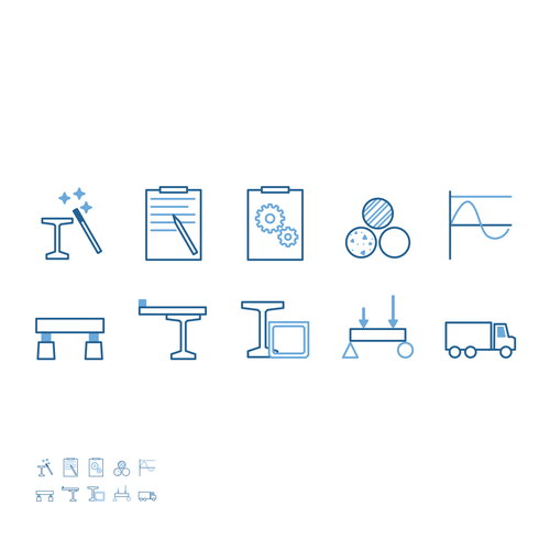 Create the icons for the buttons of a toolbar of an application program (Revised). Design by MaciejK