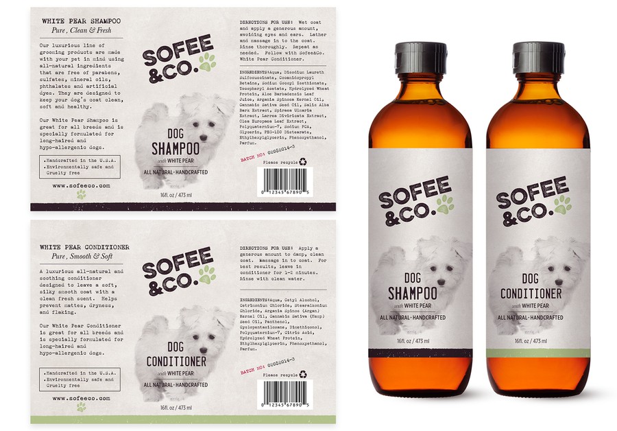 Create a vintage label for allnatural dog shampoo/conditioner