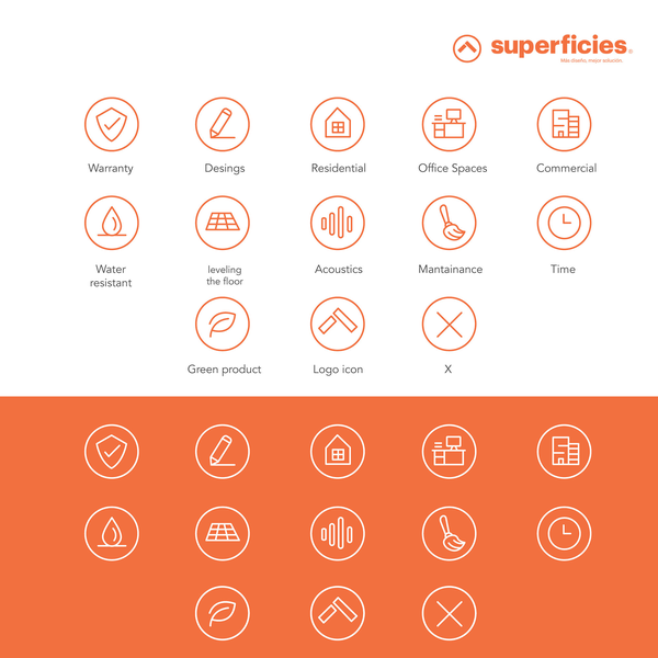 Diseña set de iconos para piezas gráficas de Superficies!