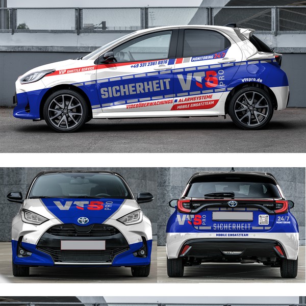 Toyota Yaris security car wrap