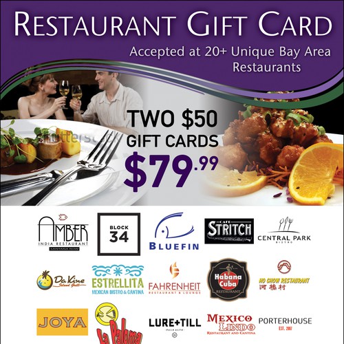 Design flyer for the restaurant gift card - content psd attached, Postcard,  flyer or print contest