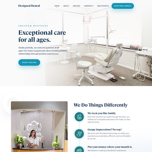 Home page for dental practice Design by monodeepsamanta