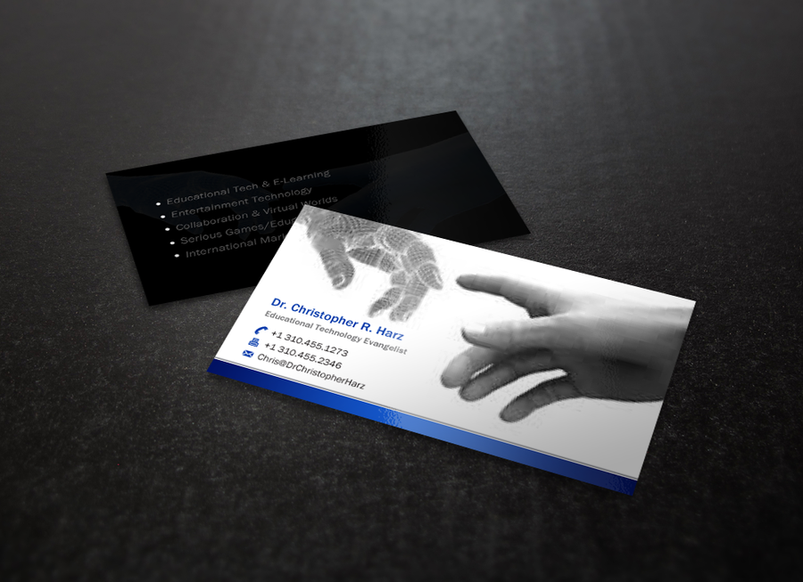 An electric business card for virtual reality expert Business card