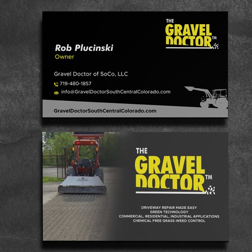 I need a powerful business card for my environmentally friendly driveway services business! Design by conceptu