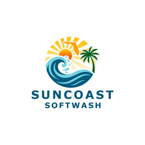 A logo for a softwash company that is appealing and inviting Design by CreCreature