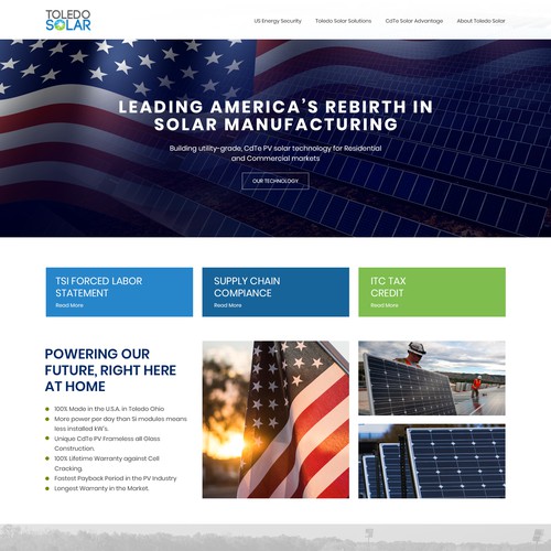 Website Redesign for Solar Panel Manufacturer and Tech Company Design by farhanubaid