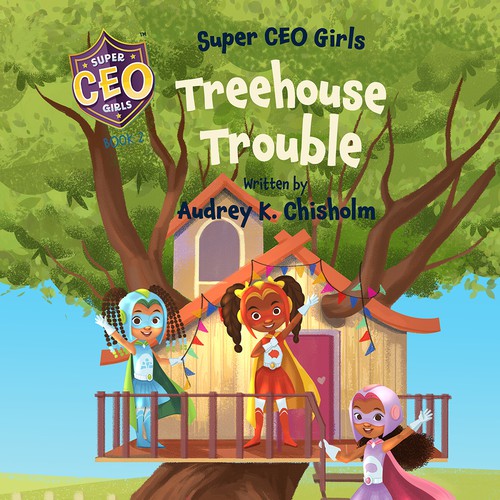 Epic children's book cover for girl superhero series Design by Renuka Sawant