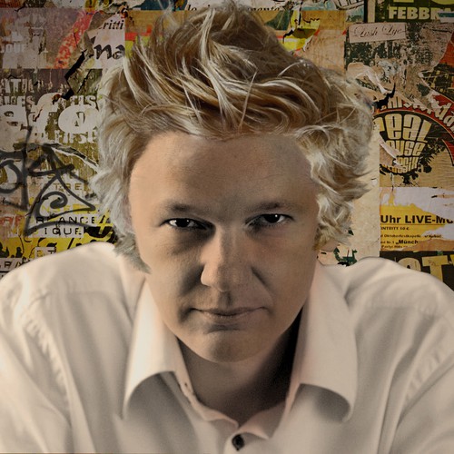 Design the next great hair style for Julian Assange (Wikileaks) Design by FuzzyLime