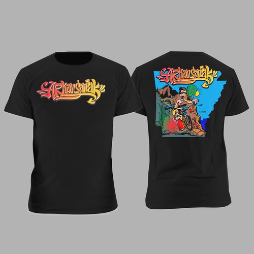 Graffiti Mountain Biking T-shirt Design