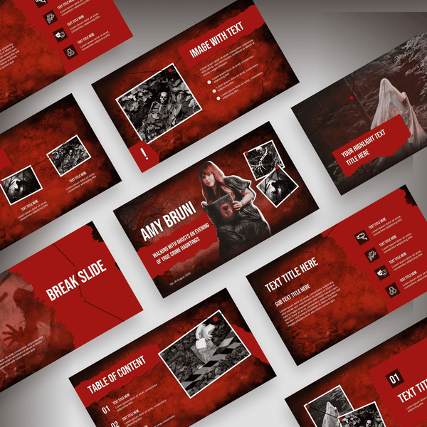 Design by Luna Rouge titled "Presentation for lecture about True Crime Hauntings"