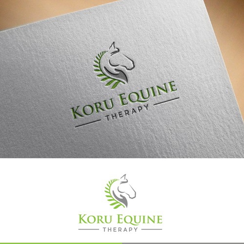 Equine sports massage logo with fern flair Design by ellie7