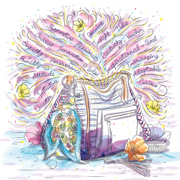 Inspiring illustration of a handbag