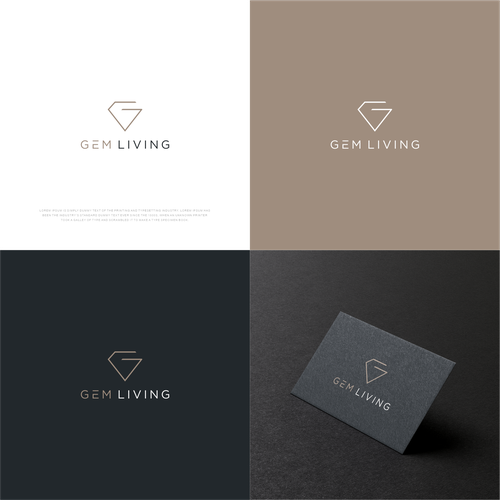 Geometrical, minimalist, modern brand design for Gem Living Design by Sunrise.