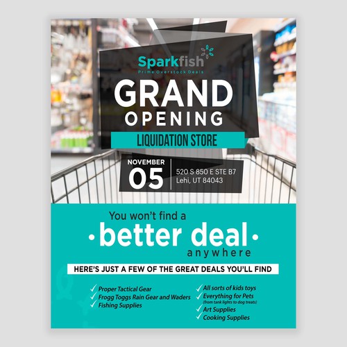 Liquidation store grand opening flyer Postcard flyer or print