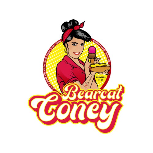 G-Rated Cartoon PinUp Girl girl logo for Retro Coney Hotdog restaurant Design by MALATHY
