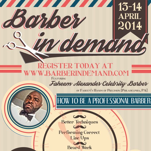 Create an exciting flyer for vintage barber shop Réalisé par esse.