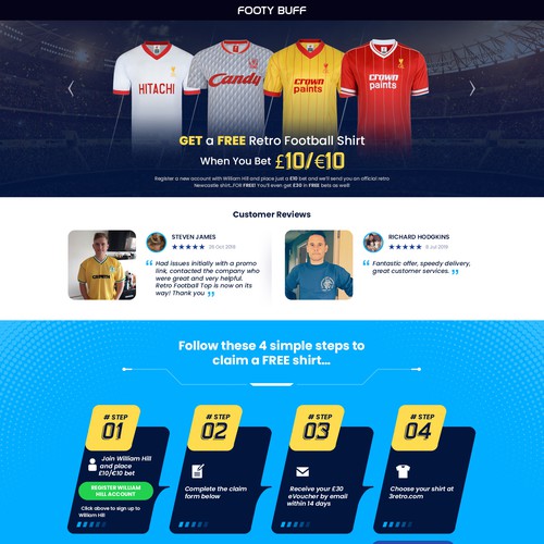 Design a compelling limited time offer landing page for football fans Design by B U B A I