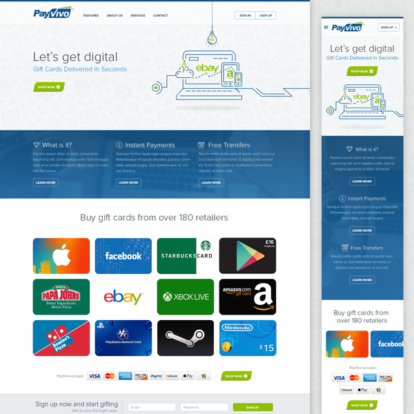 PayVivo,  $3000 Guaranteed,  Digital Gift Card Site