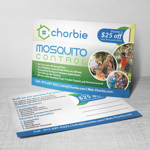 Chorbie Mosquito Control Postcard Design by TheThreeMedia