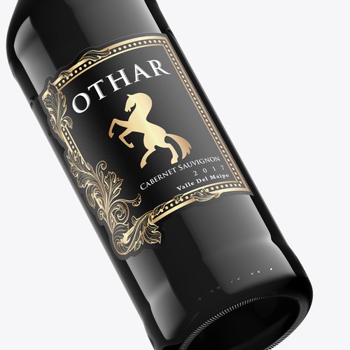 Wine labels inspired in Atilas Horse Design by Shark1@