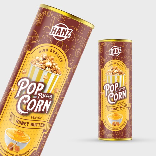 Premium Quality Popped Pop Corn Packaging Design by Davi Giolo ★