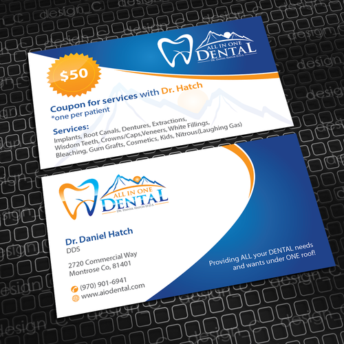 visiting card design for dentist