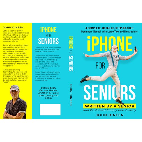 Clean, clear, punchy “iPhone for Seniors”  book cover Réalisé par Whizpro