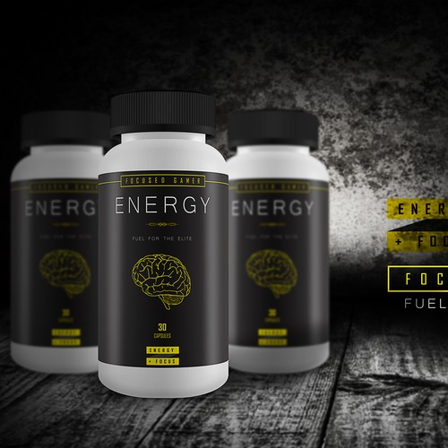 Create a Captivating Product Label Design - Focused Gamer supplement Integrating Gaming + the brain Design by Royal Graphics