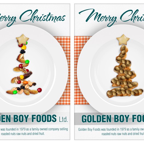 card or invitation for Golden Boy Foods Design por M A D H A N