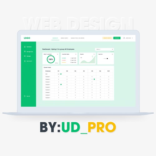Fun and intuitive webpage for employee satisfaction survey! Design by UD_Pro