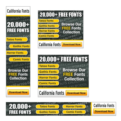 California Fonts needs Banner ads デザイン by bigvee