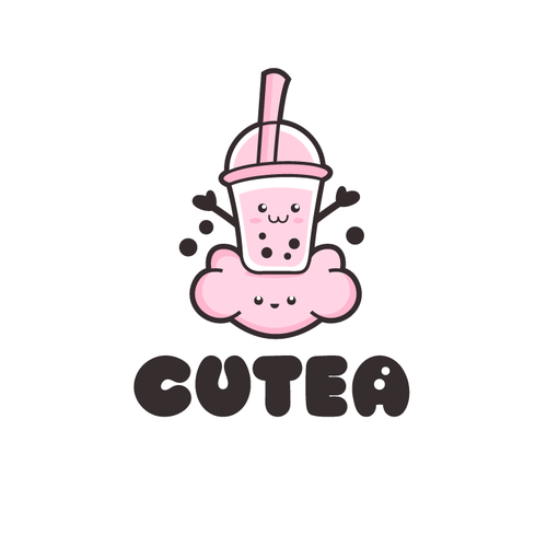 Cute and clean logo for boba/bubble tea shop! Design by AdriánKG