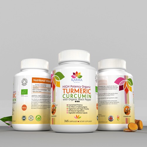 Design a product label for Organic Turmeric Supplement Design by Dimadesign