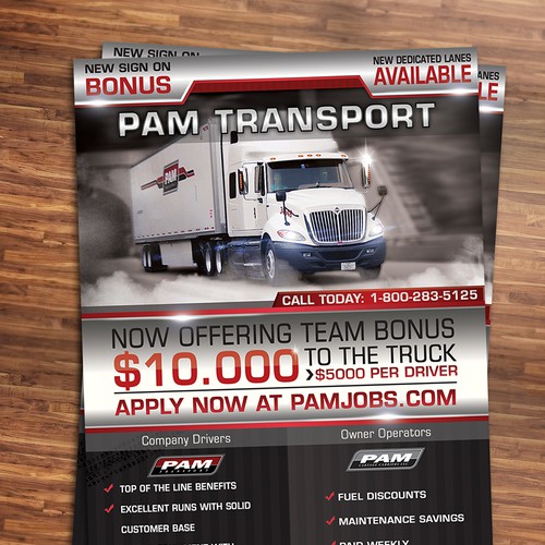 Create trucking ad to recruit drivers | Postcard, flyer or print contest