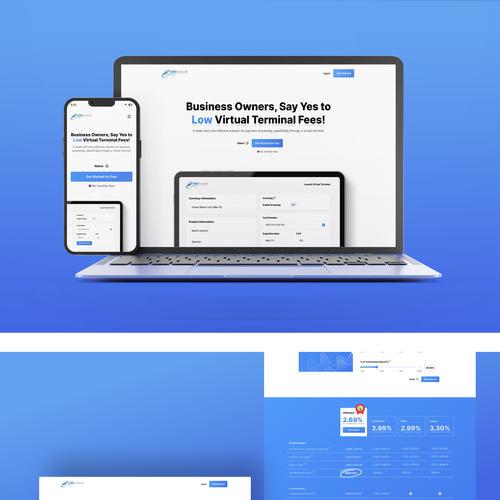 Design a landing page for a credit card processing comparison calculator. Design by Web Expert Vaishnav