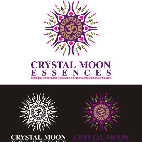 Logo for Crystal Moon Essences - remedies for harmonic rebalance and well-being Design réalisé par Blackstarboys