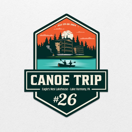 Fun Canoe Trip Logo Design - Annual need! Design by CervusDesigns