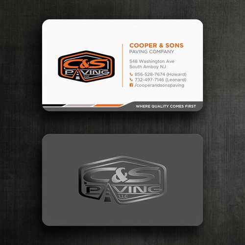 We are an asphalt paving company  card with character, style, stands out from everyone nothing bland no white ,add stuff Design réalisé par Felix SH