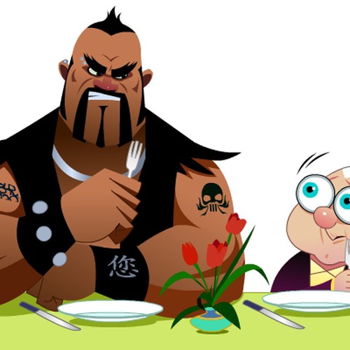 humorous cartoon-style graphic Design by Pritesh Rane