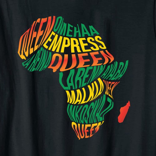 African Diaspora "QUEEN" Dialect T-Shirt Design Design by ✨vijays~amazing✨