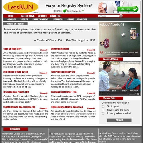 LetsRun.com Homepage Re-Design/Cleanup Diseño de jimmie