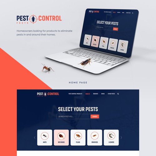 Exciting and fun web design for pest control website Design by TorToi