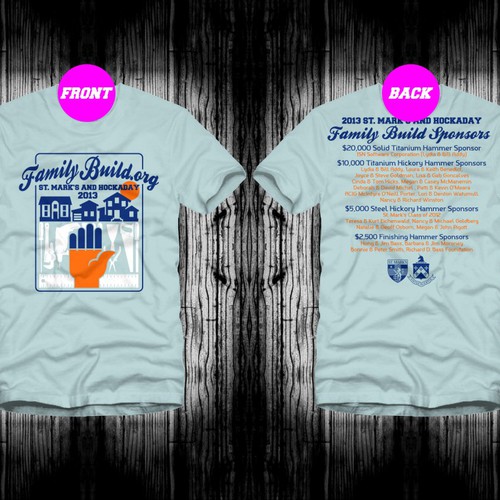 GUARANTEED PRIZE:  Design t-shirt for awesome high school service project & Habitat for Humanity! www.FamilyBuild.org Diseño de LGND